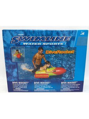 Swimline Dive Rocket Inflatable Pool Toy 49" Deck-Style Tube Single Rider For Ag